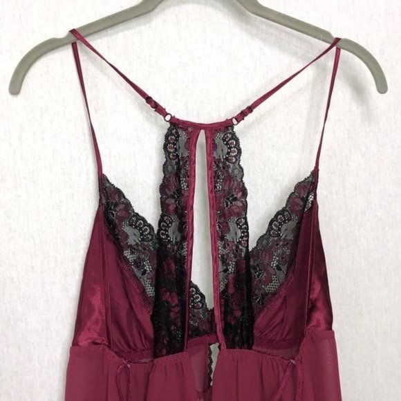 LINEA DONATELLA Lace Trim Satin & chiffon chemise - Picture 4 of 9
